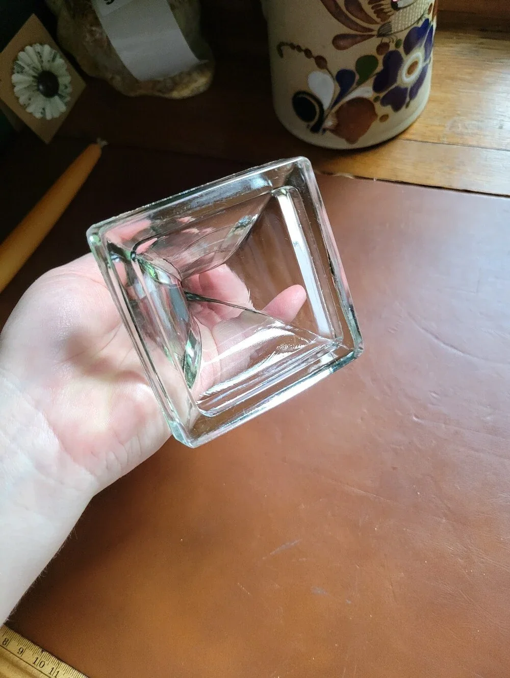 Pressed Clear Glass Candlestick